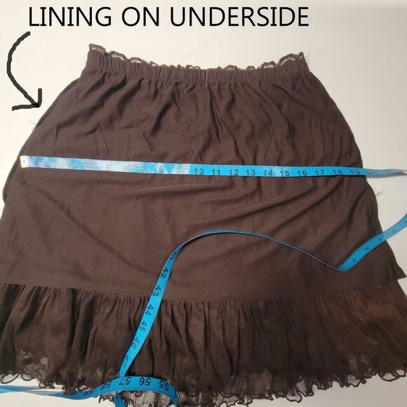 SEXY Mini Skirt Dark Brown Lace Frilly Short Skirt- NEW ! One Size Fits Most - Picture 4 of 15